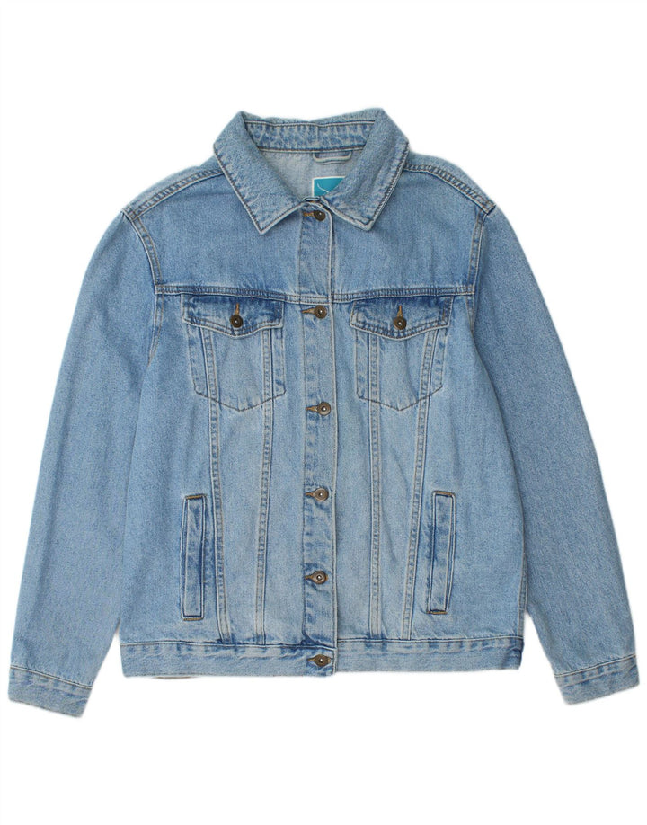 VINTAGE Womens Denim Jacket UK 18 XL Blue Cotton