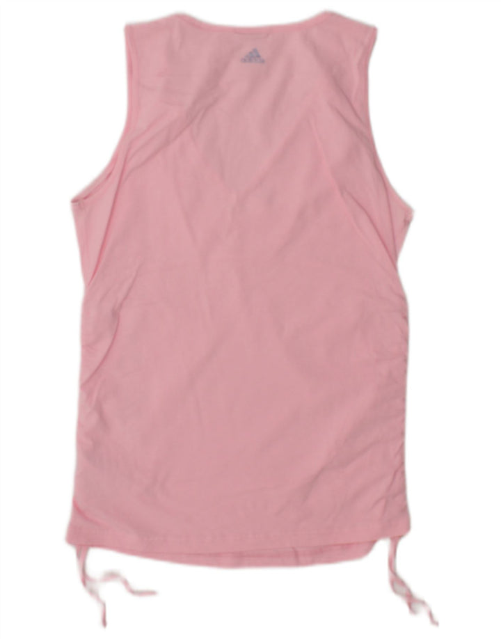 Adidas Dame Grafisk Vest Top UK 12 Medium Pink Bomuld