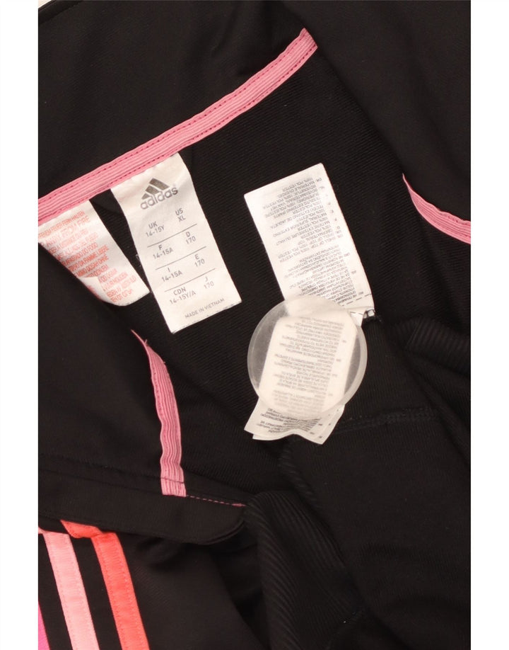 Adidas Pige Træningsdragt Topjakke 14-15 År Sort Polyester