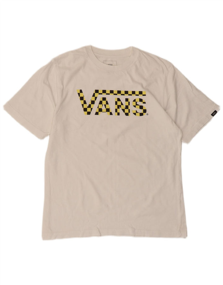 Vans Drenge Custom Fit Grafisk T-shirt Top 10-11 år Medium Hvid Bomuld