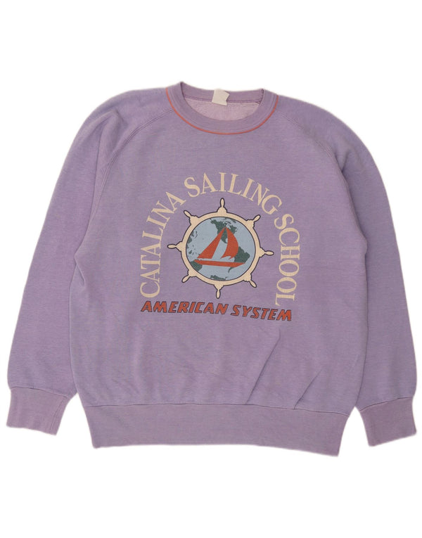 Vintage Dame Grafisk Sweatshirt Jumper UK 18 XL Lilla