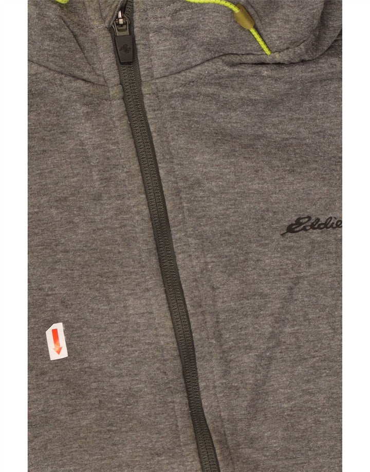 EDDIE BAUER Hættetrøje med lynlås til mænd Large Grå Polyester