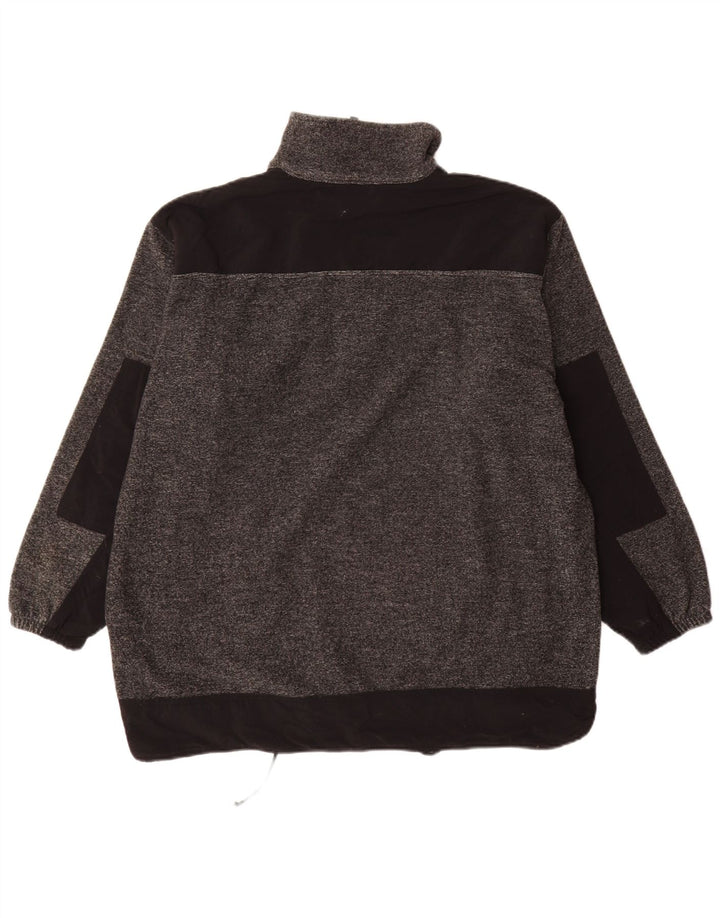 Champion Herre Zip Neck Sweatshirt Jumper Large Grå Flecked Polyester