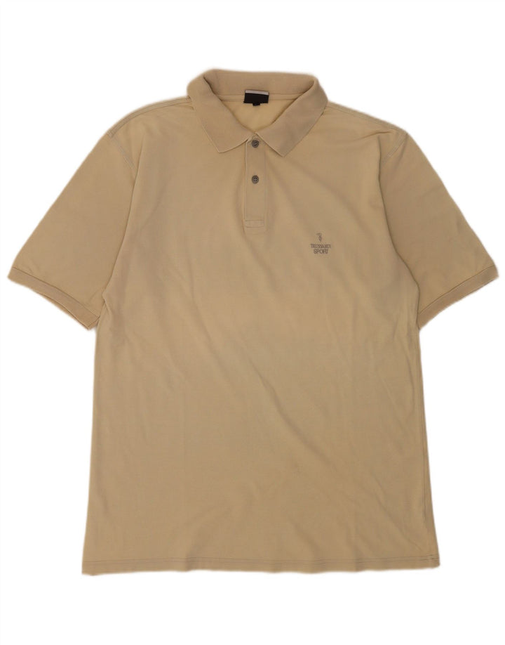 Trussardi herre poloshirt XL beige bomuld