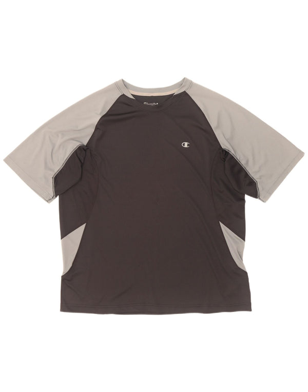 Champion Herre T-Shirt Top XL Sort Colourblock Polyester