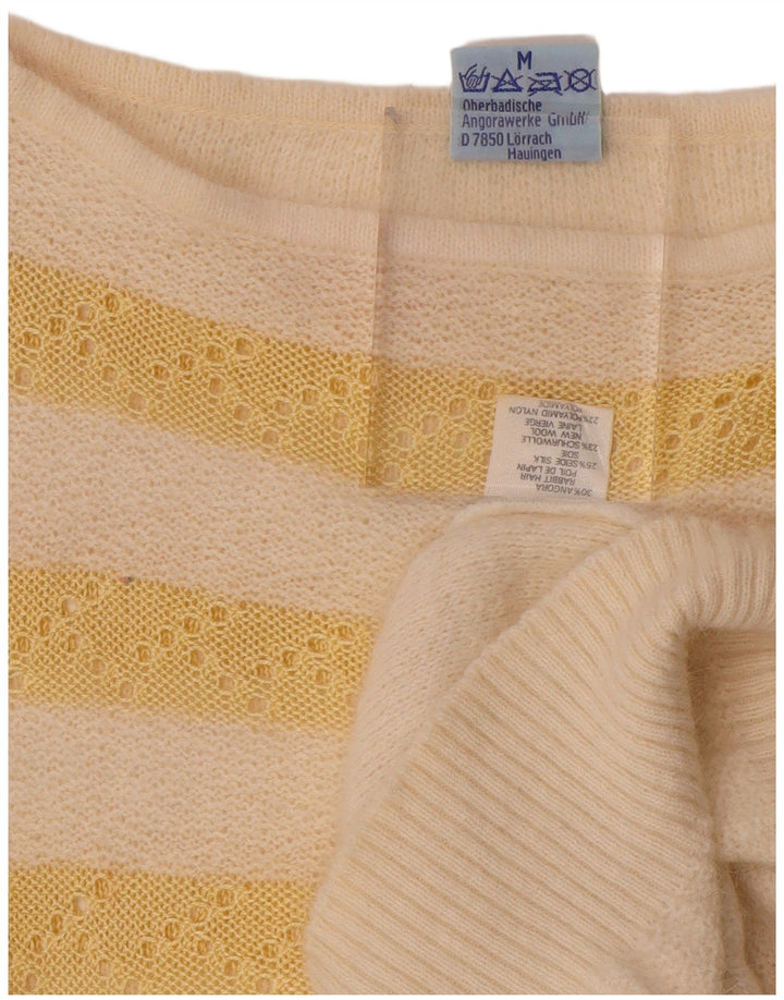 AWOBA Dame Boat Neck Jumper Sweater UK 12 Medium Off White Stribet