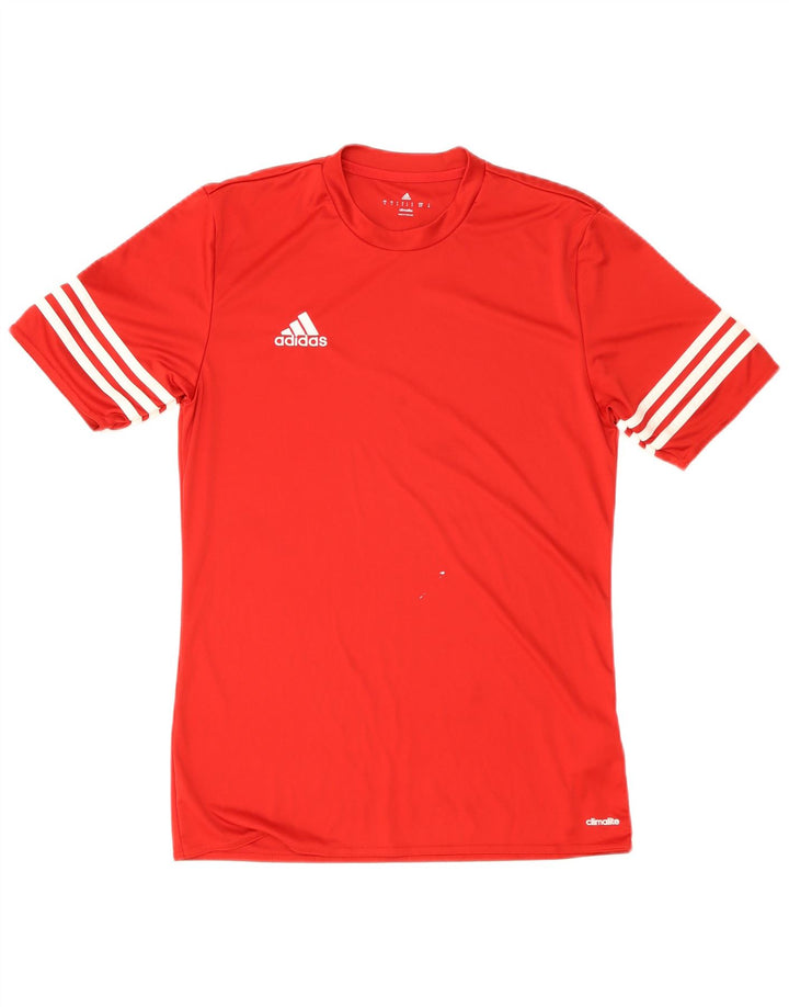 Adidas Herre Climalite T-Shirt Top Lille Rød Polyester