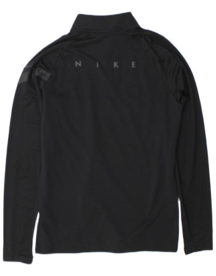 Nike Herre Dri Fit Grafisk Pullover med lynlås-hals Træningsdragt Top Lille Sort
