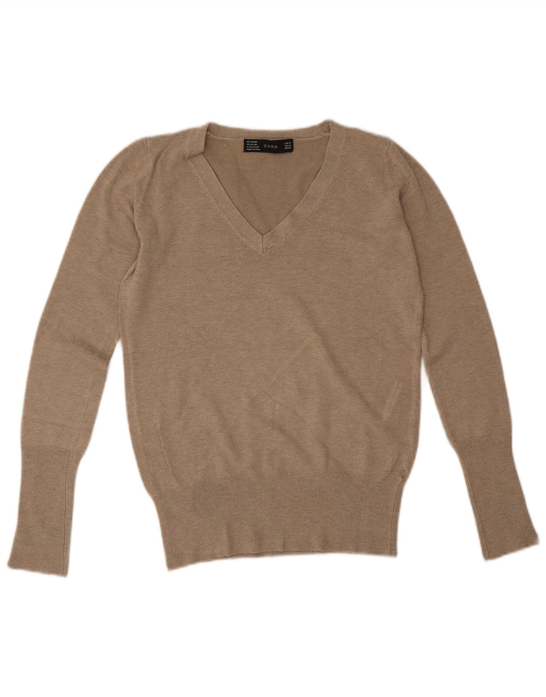 Zara Dame V-hals sweater UK 12 Medium Grå