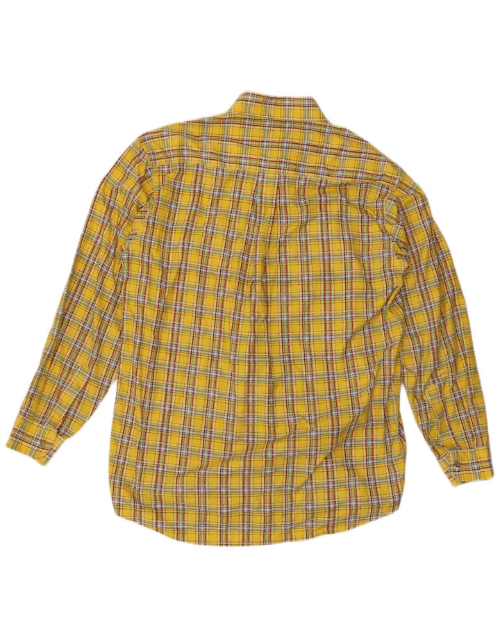 Vintage herreskjorte XL gul ternet bomuld