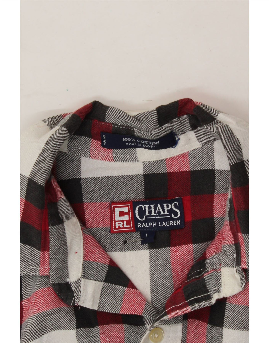 CHAPS RALPH LAUREN Mens Flannel Shirt Large Red Check Cotton Vintage Chaps Ralph Lauren and Second-Hand Chaps Ralph Lauren from Messina Hembry 