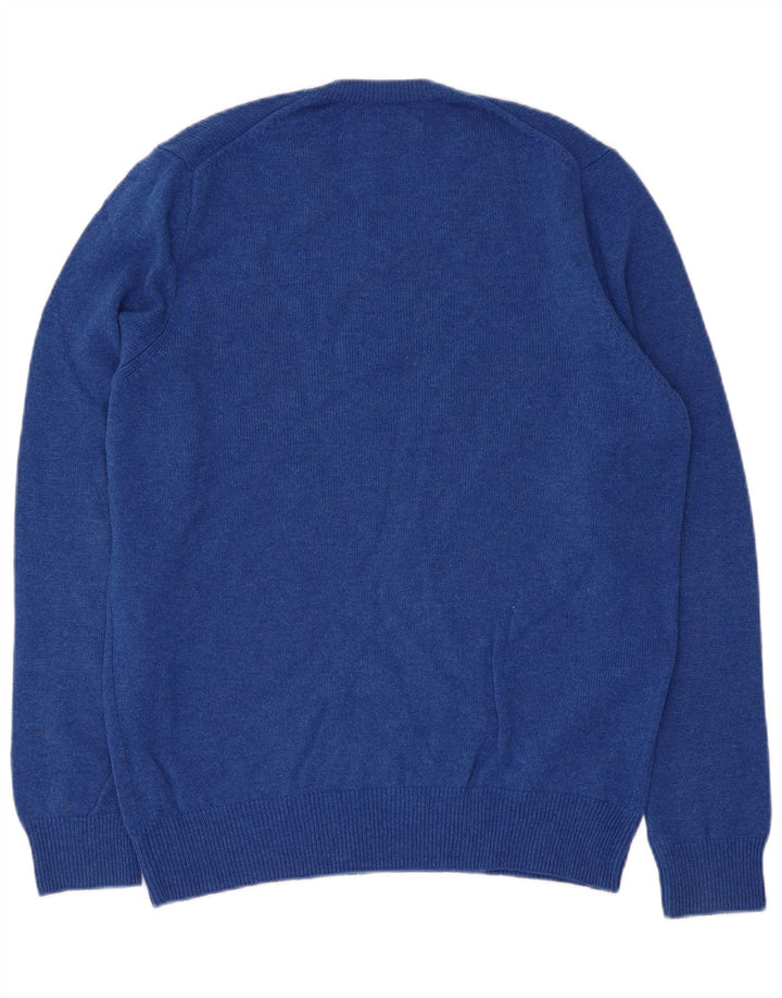 Marks & Spencer Herre V-hals sweater mellemblå uld