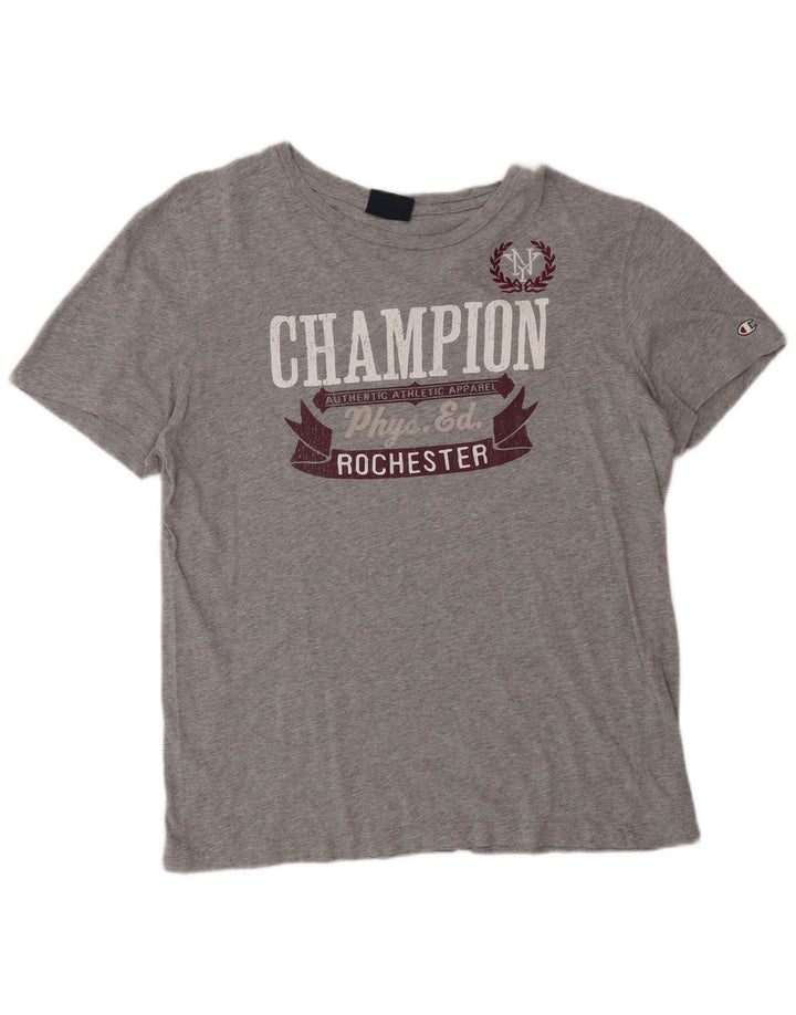 Champion Herre Rochester Grafisk T-Shirt Top Stor Grå Bomuld
