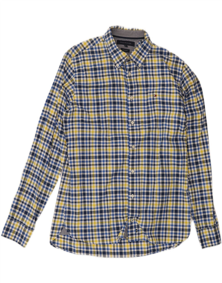 TOMMY HILFIGER Mens Custom Fit Shirt Medium Blue Check Vintage Tommy Hilfiger and Second-Hand Tommy Hilfiger from Messina Hembry 