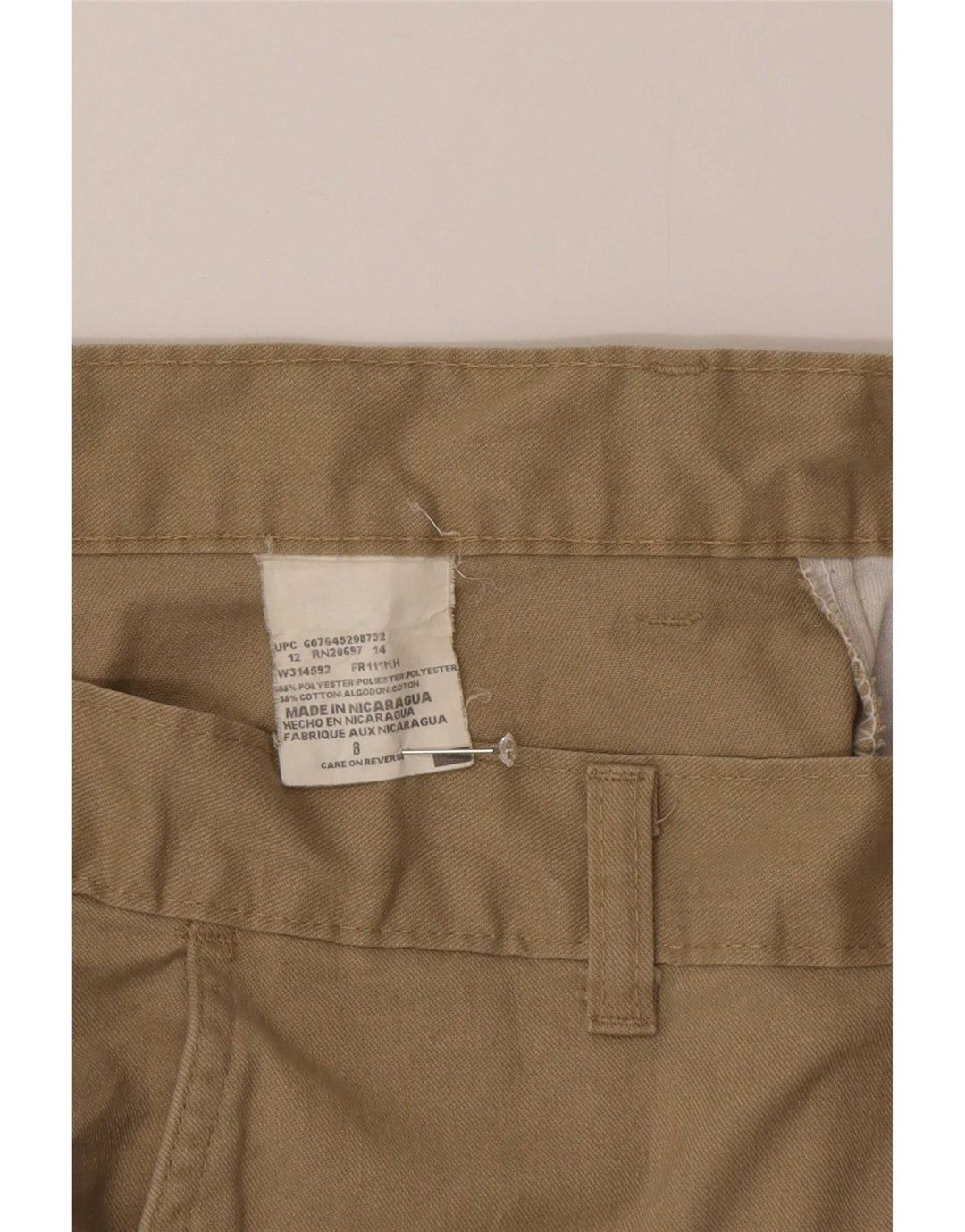 Dickies Chino Shorts til kvinder US 8 Medium W30 Khaki Bomuld