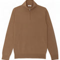 Reiss Herre Zip Neck Jumper Sweater Large Brun Uld