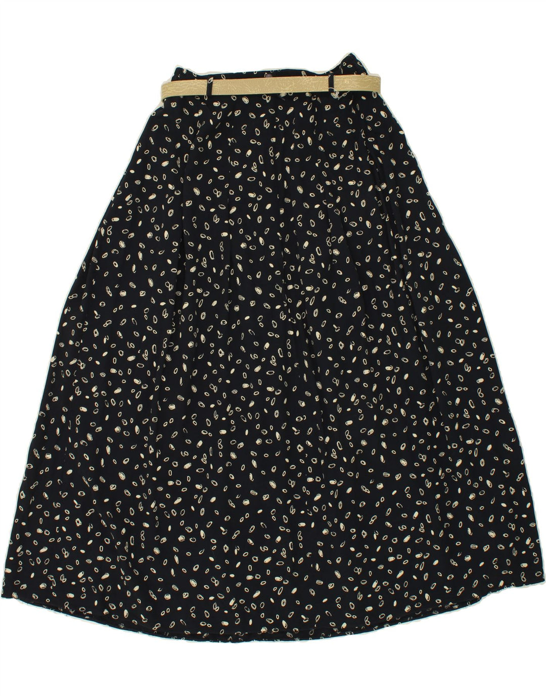 VINTAGE Womens Abstract Pattern A-Line Skirt W30 Medium Black Vintage Vintage and Second-Hand Vintage from Messina Hembry 