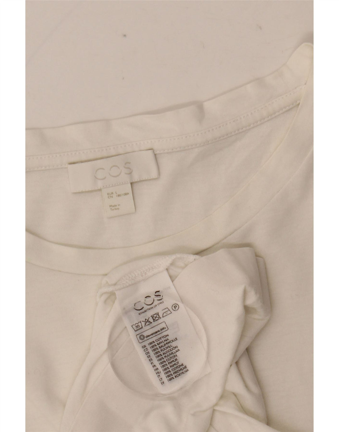 COS Herre T-Shirt Top Stor Hvid Bomuld