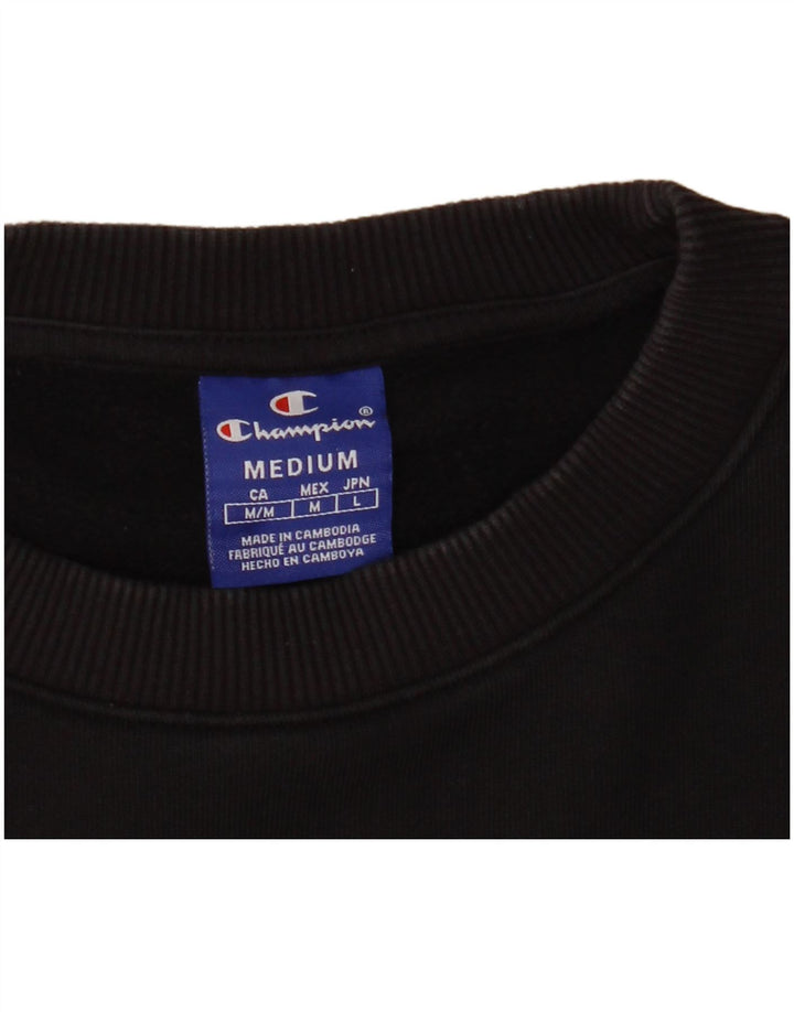 Champion Dame Grafisk Sweatshirt Jumper UK 14 Medium Sort
