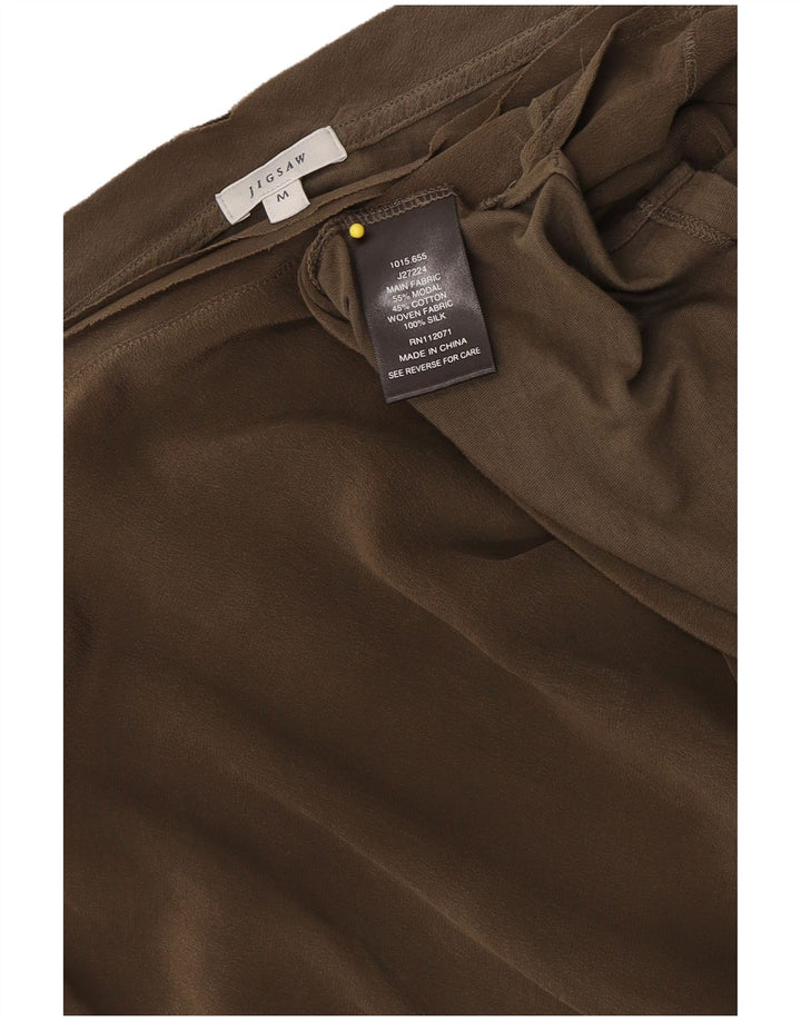 JIGSAW Dame Oversized Bluse Top UK 14 Medium Khaki Modal