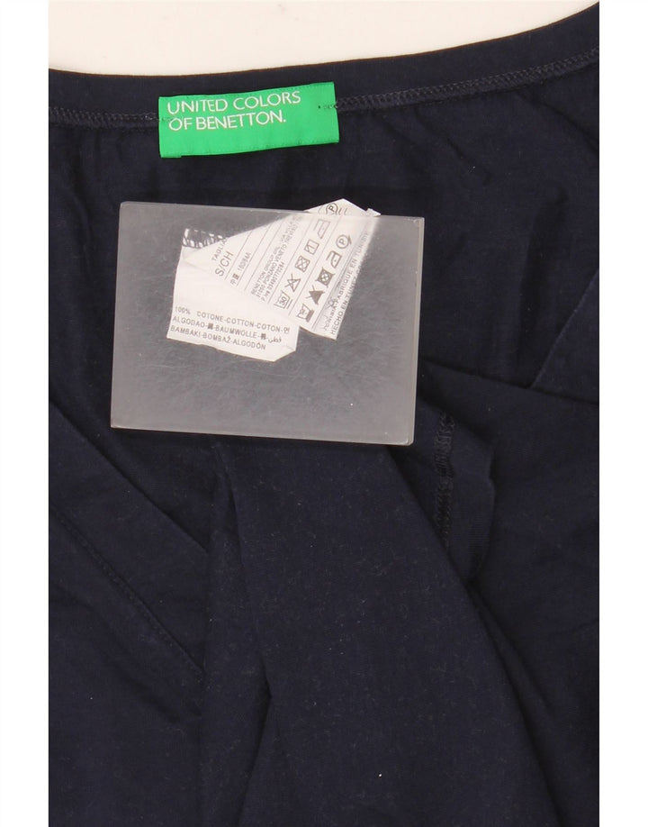 Benetton Damevest Top UK 10 Small Navy Blue Bomuld