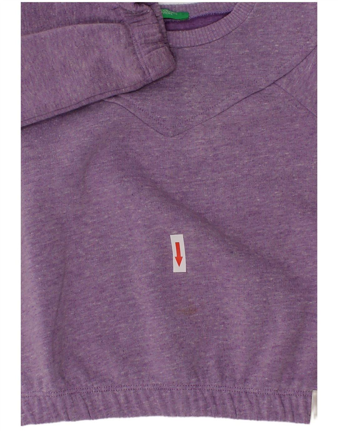 Benetton Girls Sweatshirt Jumper 2-3 år Lilla Flecked Polyester