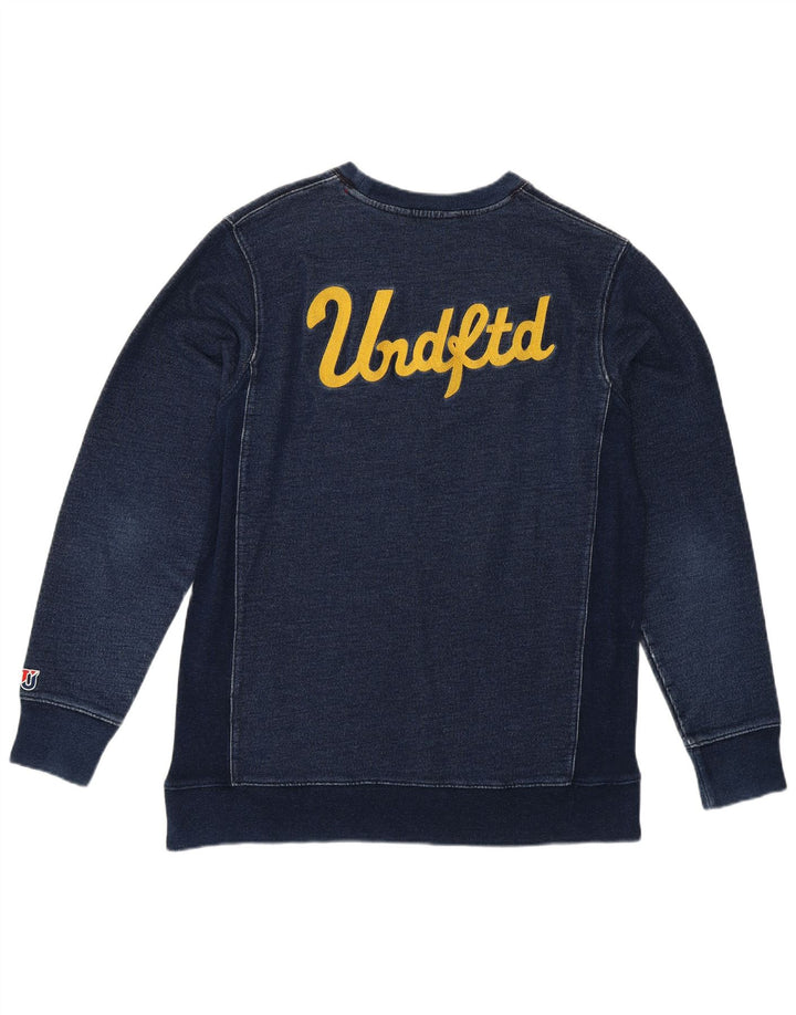 Ubesejret grafisk sweatshirt til mænd Medium marineblå bomuld