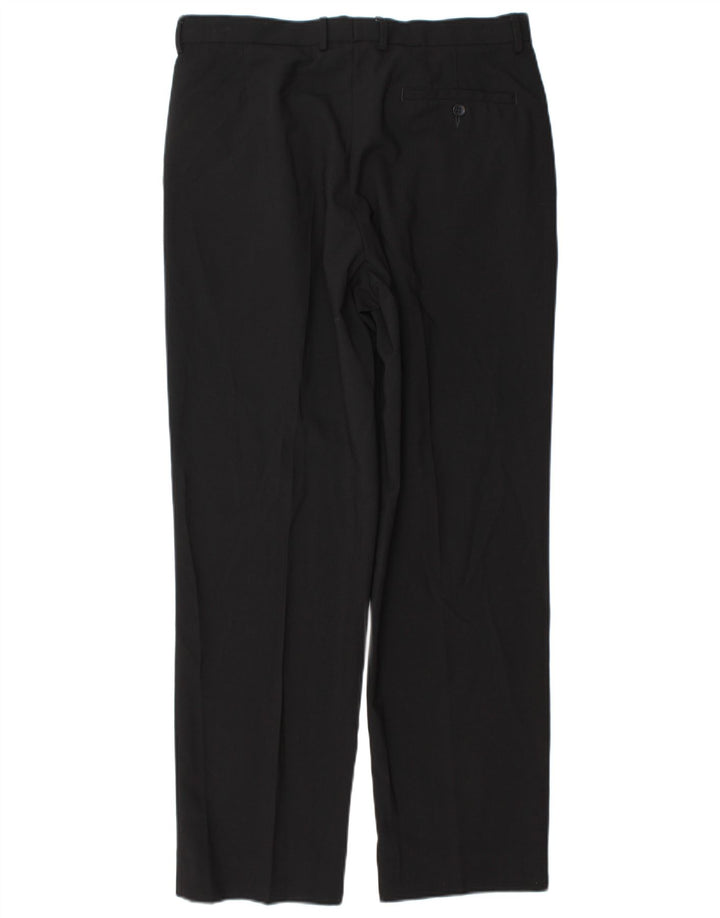 Marks & Spencer Straight Chino-bukser til mænd W34 L31 Sort polyester