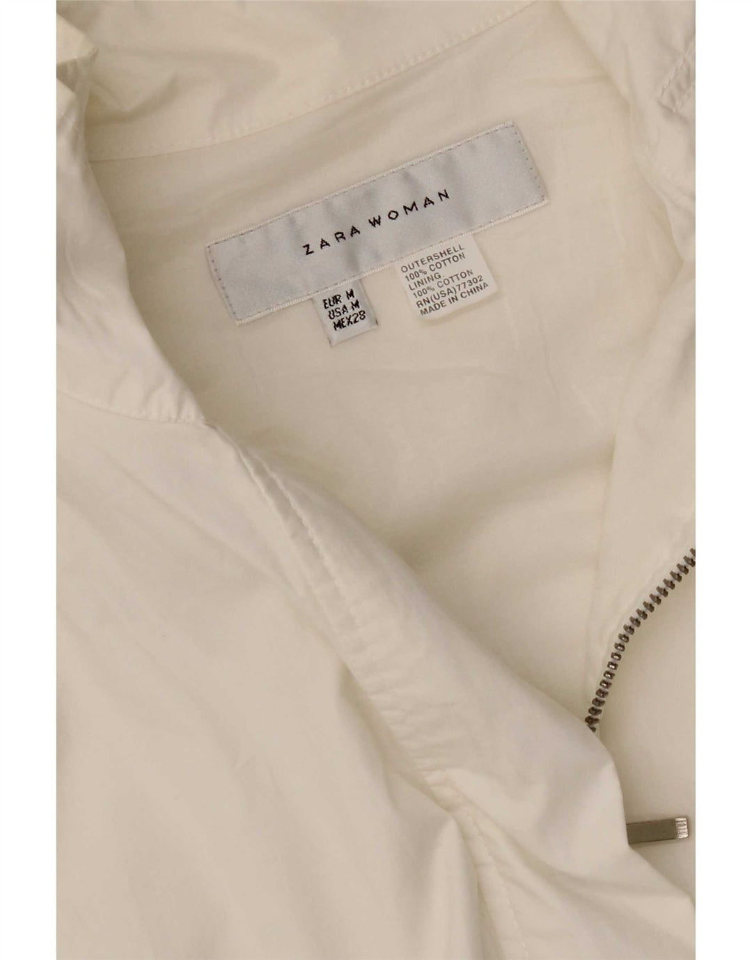 Zara Trench Coat til kvinder UK 12 Medium White Bomuld
