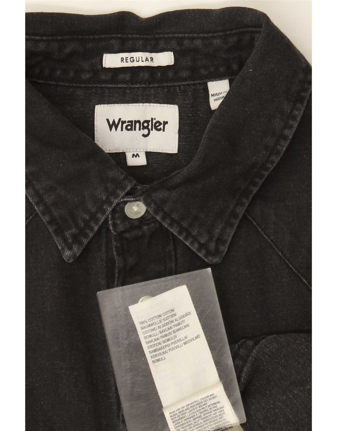 Wrangler Herre Western Regular Fit Denimskjorte Medium Sort Bomuld