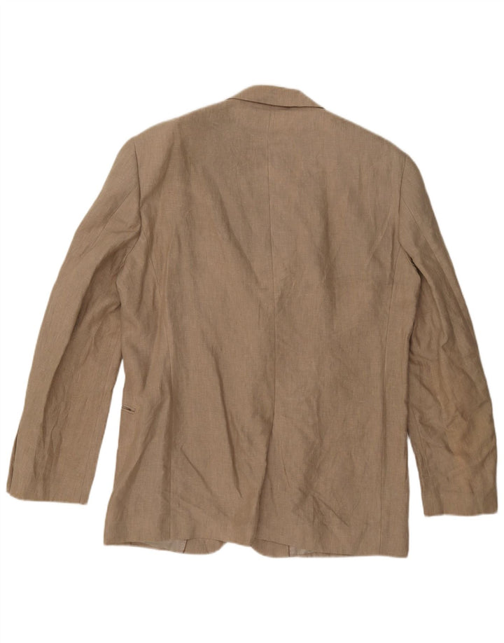 John Lewis Herre 2 Button Blazer Jacket UK 42 XL Beige Linen