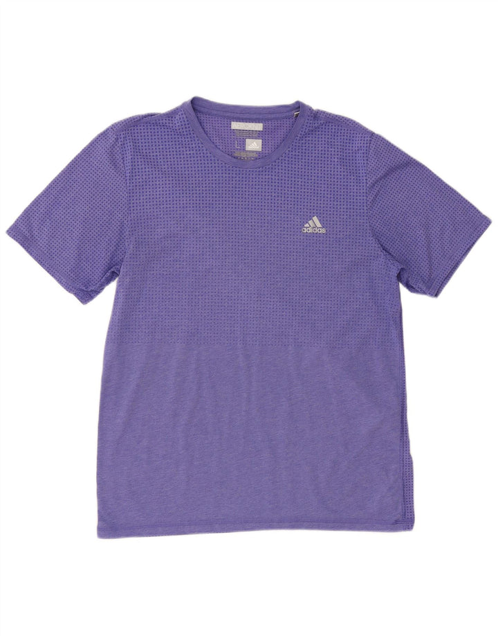 Adidas Herre Climacool T-Shirt Top Stor Lilla Polyester