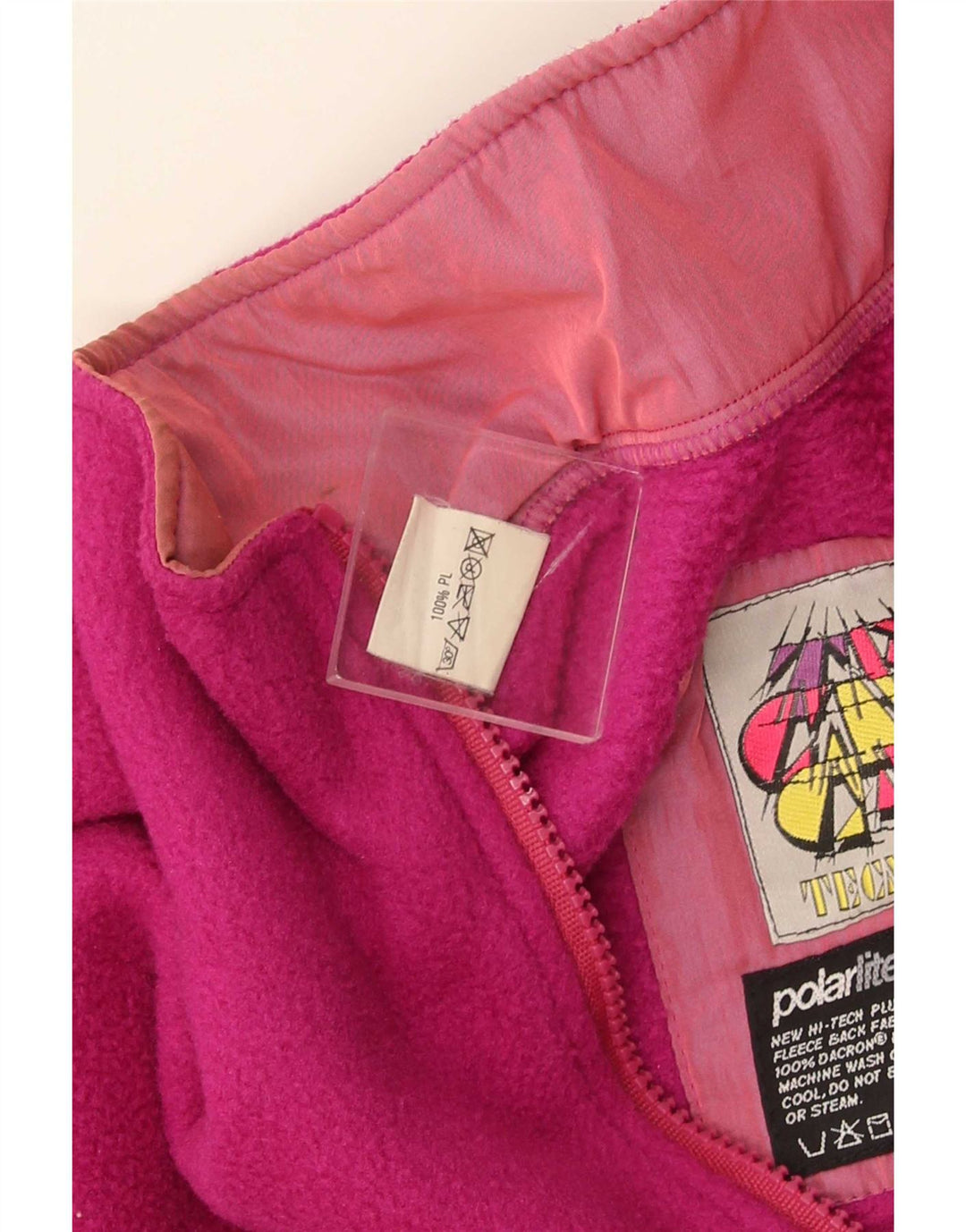 Tecnica Herre grafisk lynlås-hals Fleece Jumper Large Pink Polyester
