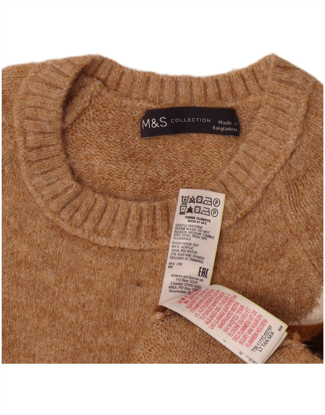 Marks & Spencer Dame sweater med rund hals DK 10 Lille Brun