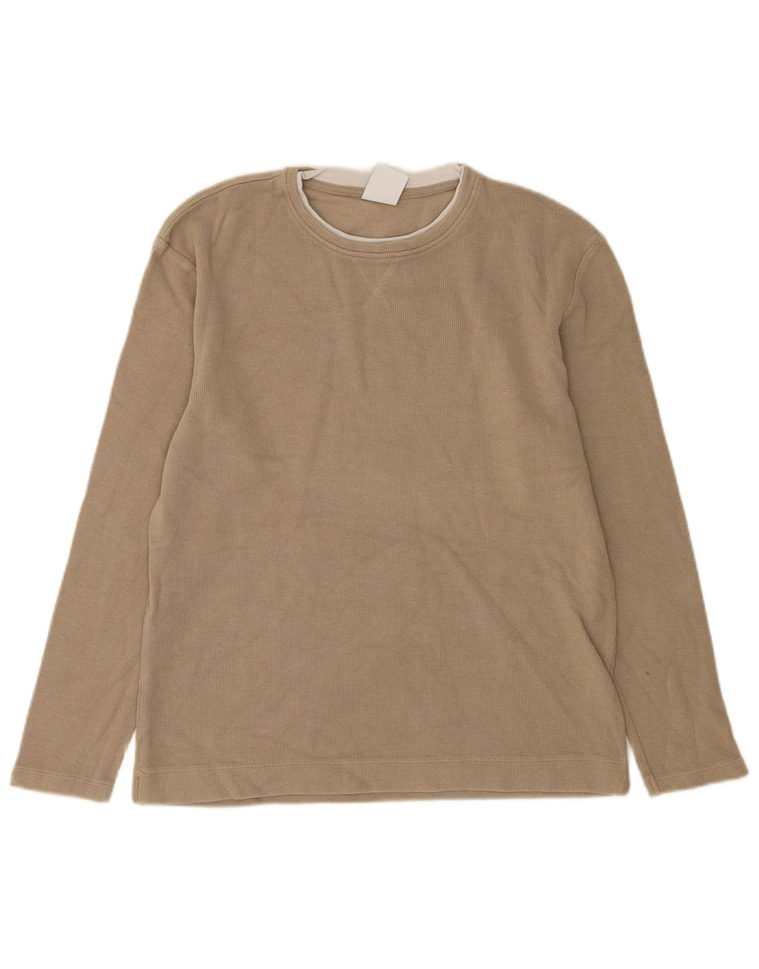 Zara Herre Top Langærmet Medium Brun Bomuld