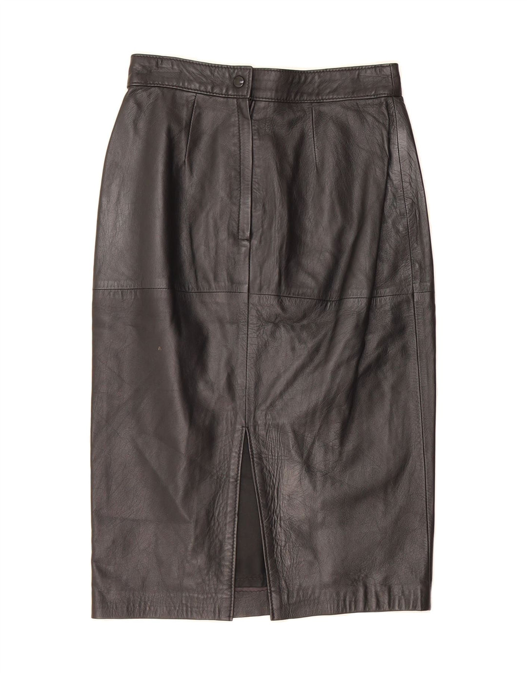 VINTAGE Womens High Waist Leather Skirt IT 42 Medium W26 Black Vintage Vintage and Second-Hand Vintage from Messina Hembry 