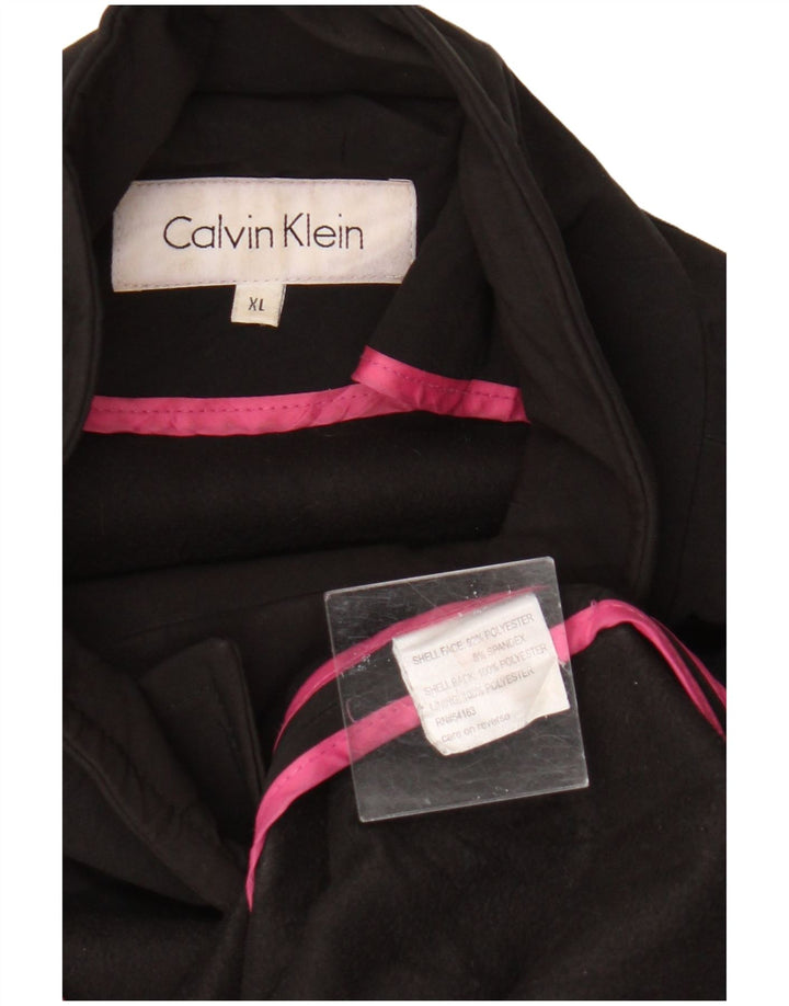 Calvin Klein Womens Pea Coat UK 18 XL Sort Polyester