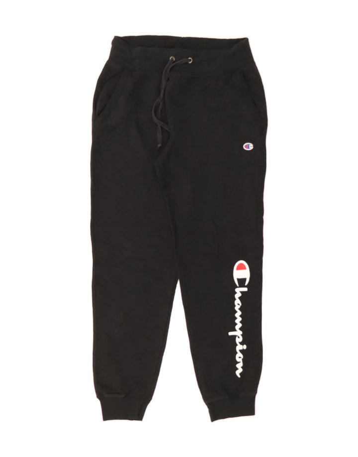 CHAMPION Womens Graphic Tracksuit Trousers Joggers UK 12 Medium  Black Vintage Champion and Second-Hand Champion from Messina Hembry 