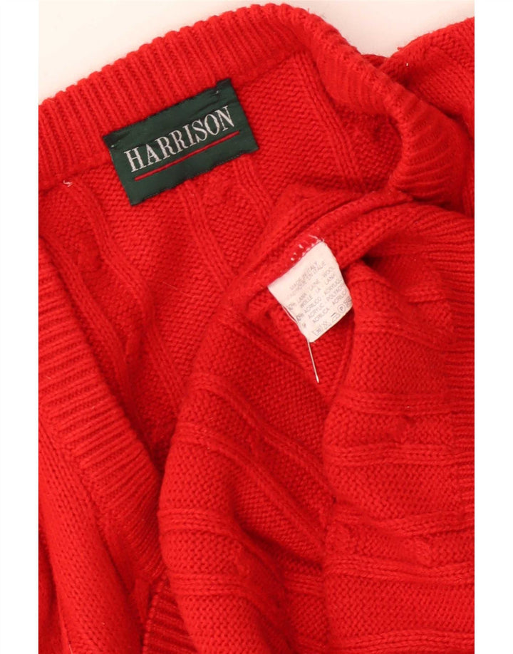 Vintage herre V-hals sweater XL rød uld