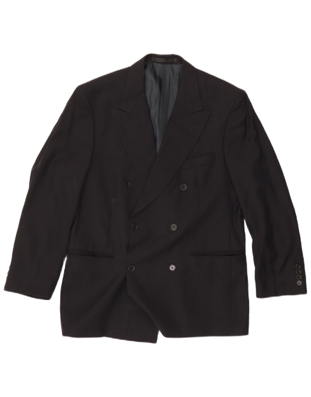 Marks & Spencer Herre Double Breasted Blazer Jacket UK 40 Medium Navy Blue