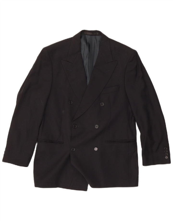 Marks & Spencer Herre Double Breasted Blazer Jacket UK 40 Medium Navy Blue