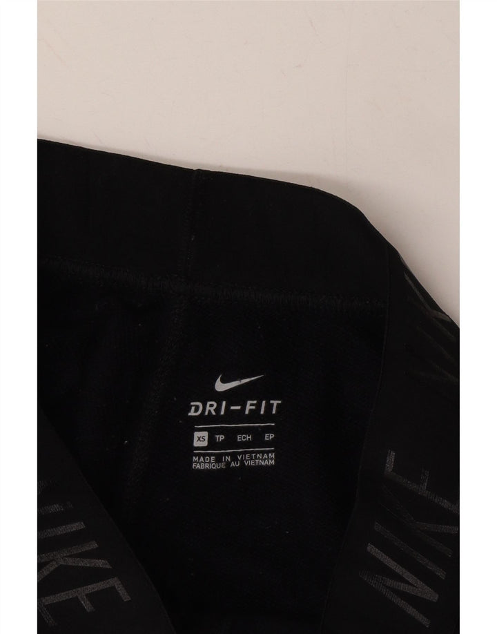 NIKE Womens Dri Fit Graphic Leggings UK 6 XS  Black Polyester Vintage Nike and Second-Hand Nike from Messina Hembry 