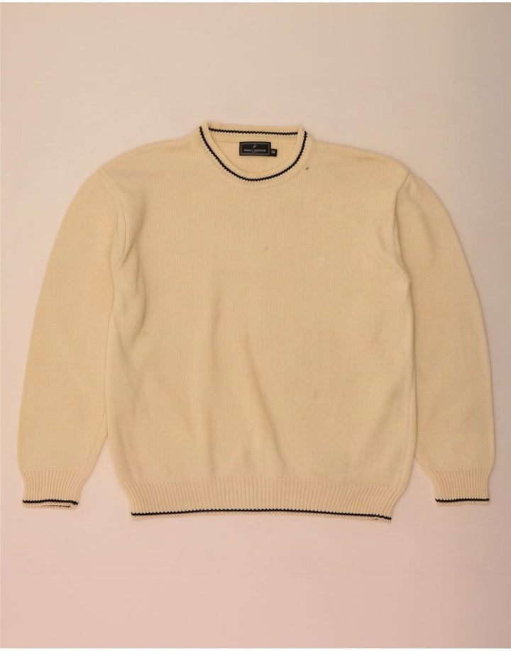 Daniel Hechter Herre Crew Neck Jumper Sweater IT 58 3XL Beige Bomuld