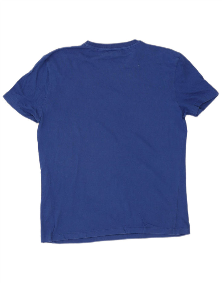 Zara Herre T-Shirt Top Stor Blå Bomuld