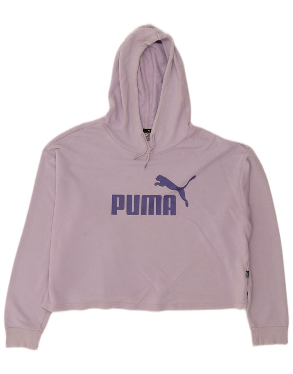 Puma Womens Crop Oversized hættetrøje Jumper UK 16 Large Purple Cotton