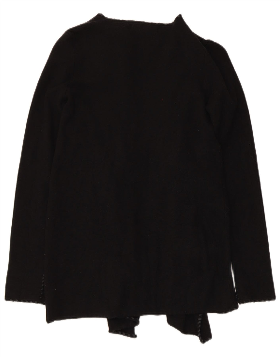 Zara Dame Asymmetrisk Åben Cardigan Sweater UK 10 Lille Sort Polyester