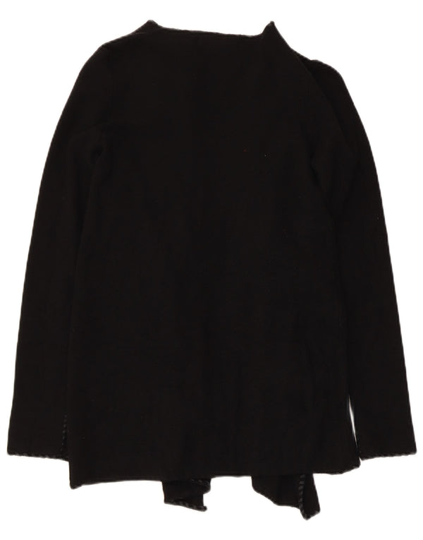 Zara Dame Asymmetrisk Åben Cardigan Sweater UK 10 Lille Sort Polyester