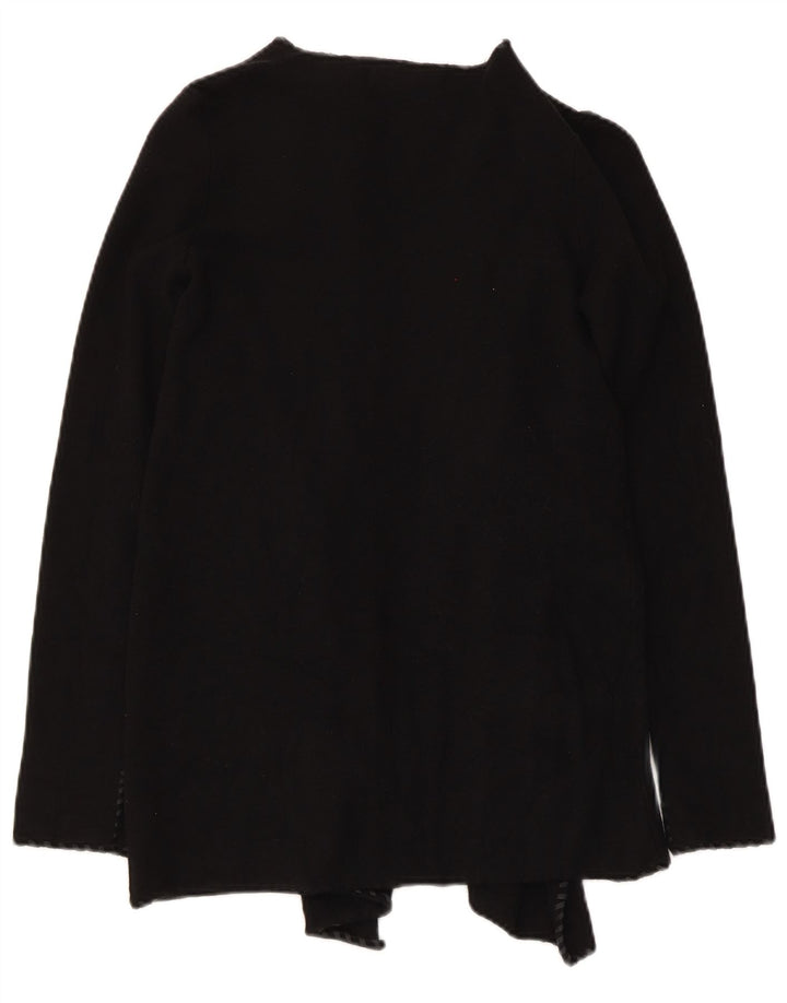 Zara Dame Asymmetrisk Åben Cardigan Sweater UK 10 Lille Sort Polyester