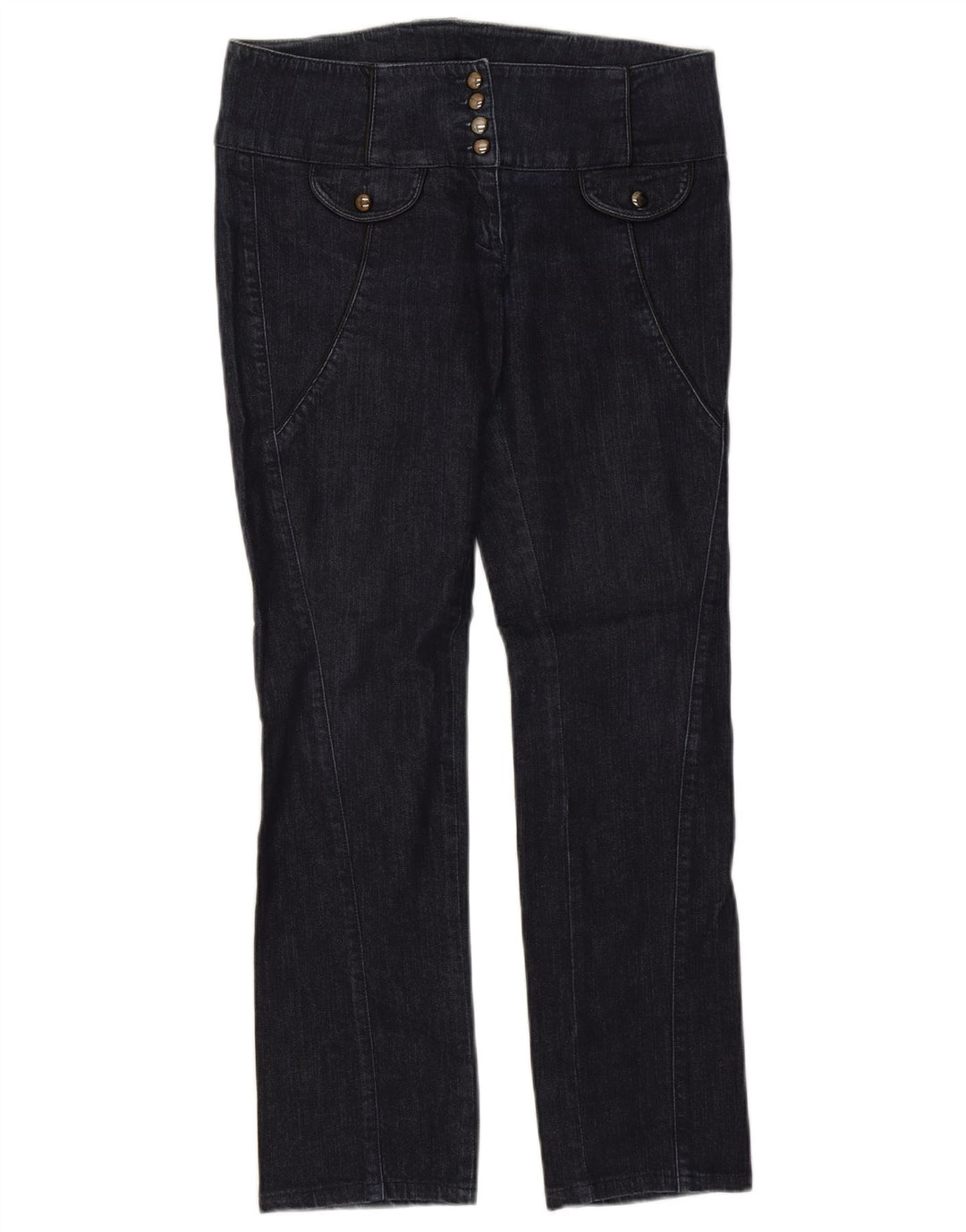 TRUSSARDI Dame Slim Jeans IT 44 Medium W28 L29 Marineblå Bomuld