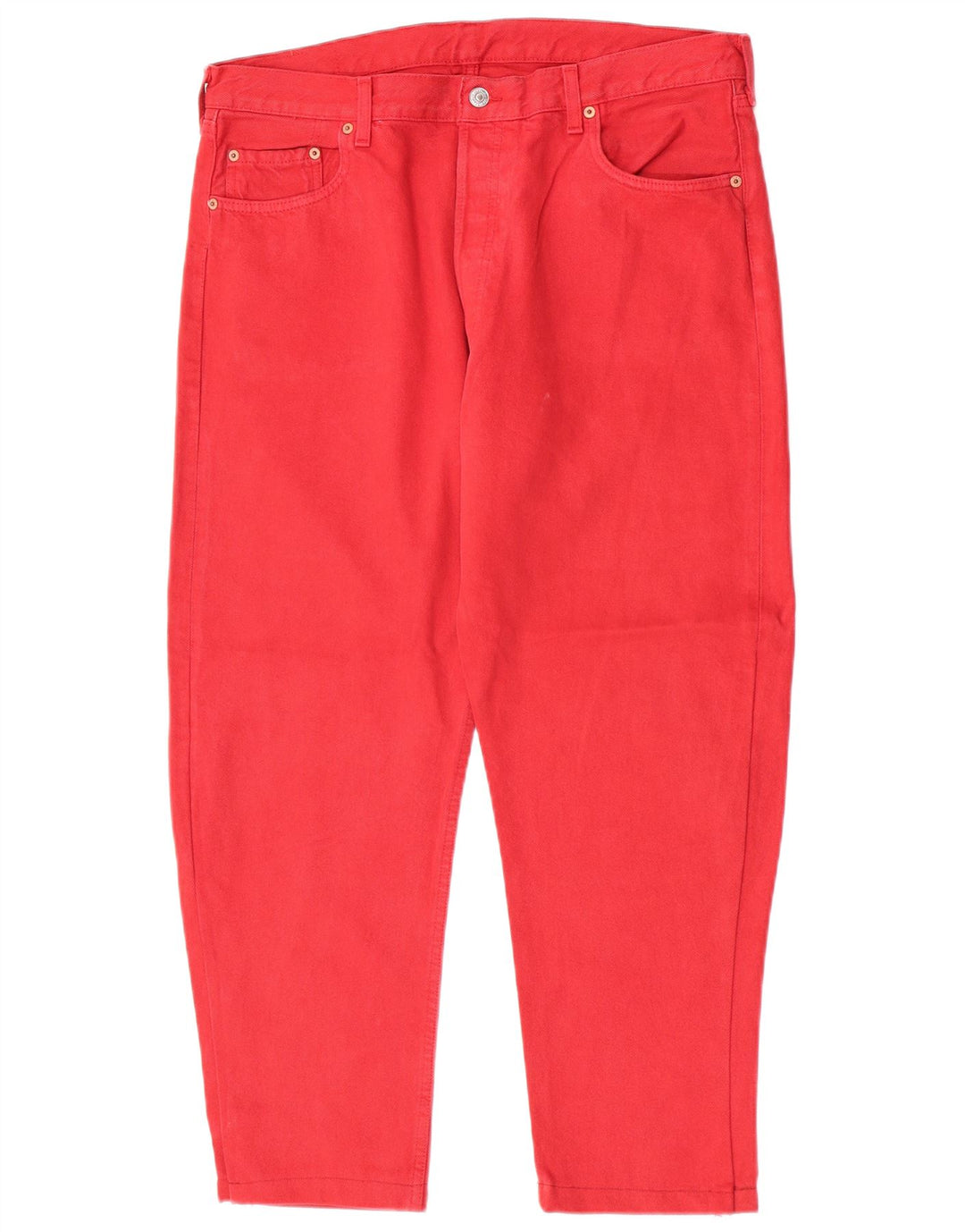 Levi's Mens 501 Cropped Slim Jeans W38 L26 Rød